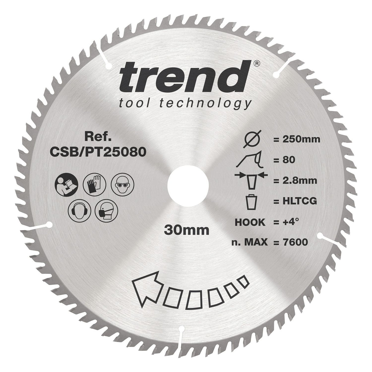 Laminate/HPL Circular Saw Blade 250mm x 30mm x 80T