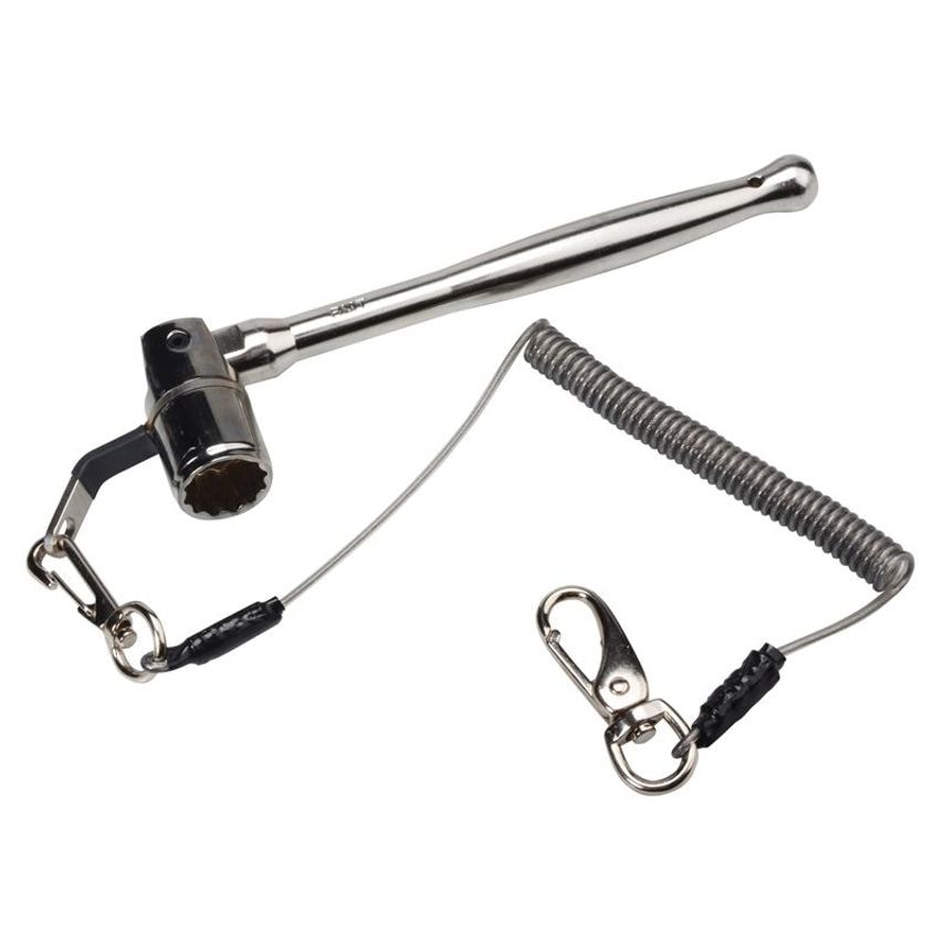 Lanyard Bi-Hex ScafFold Spanner with Poker 7/16in W