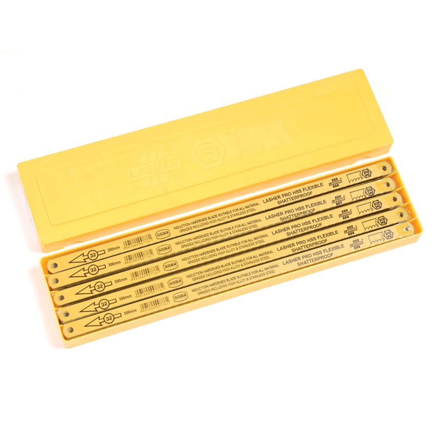 Lasherpro Hacksaw Blades - HSS Shatterproof 300 x 18 TPI Yellow