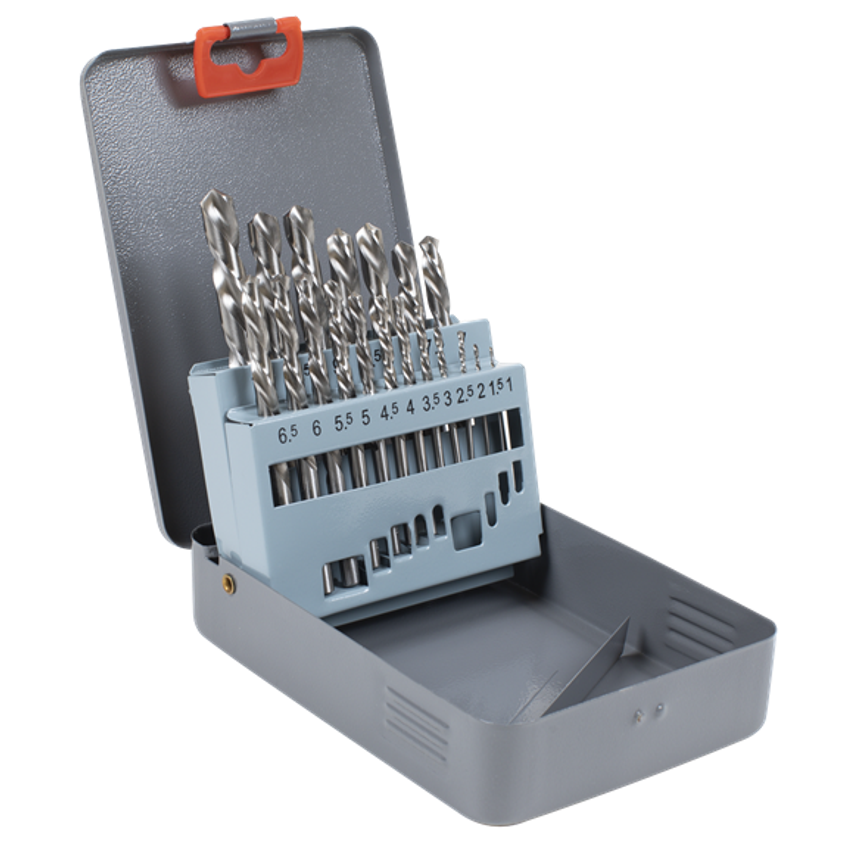 Left-Hand Spiral Drill Bit Set 19 Piece