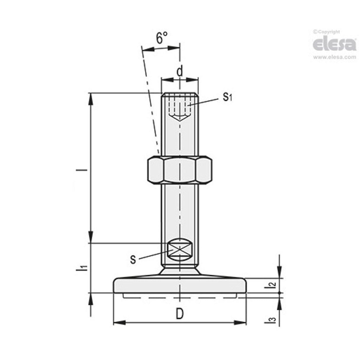 Levelling feet-LMY.120-SST-M30x200-HS