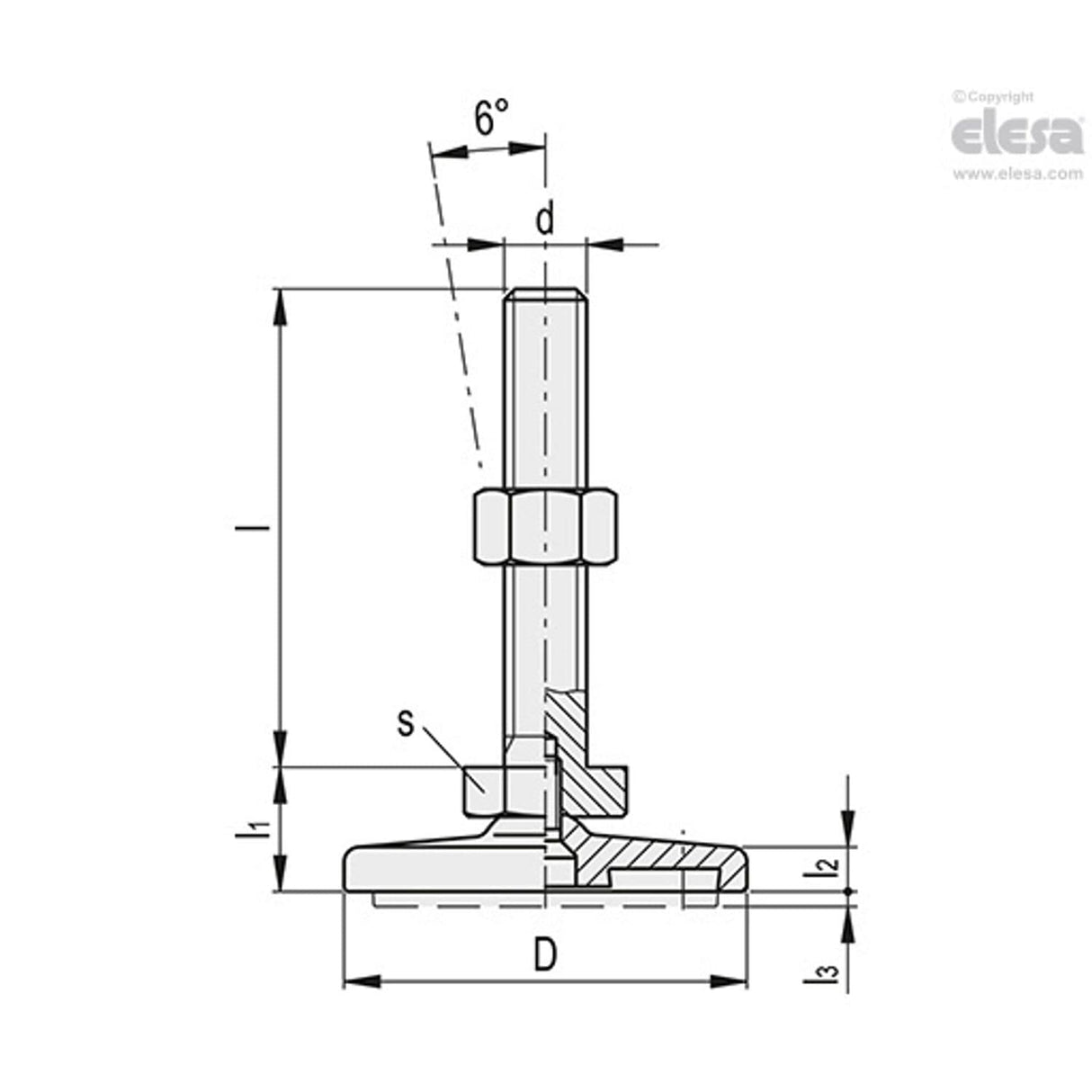 Levelling feet-LMY.80-SST-M12x125