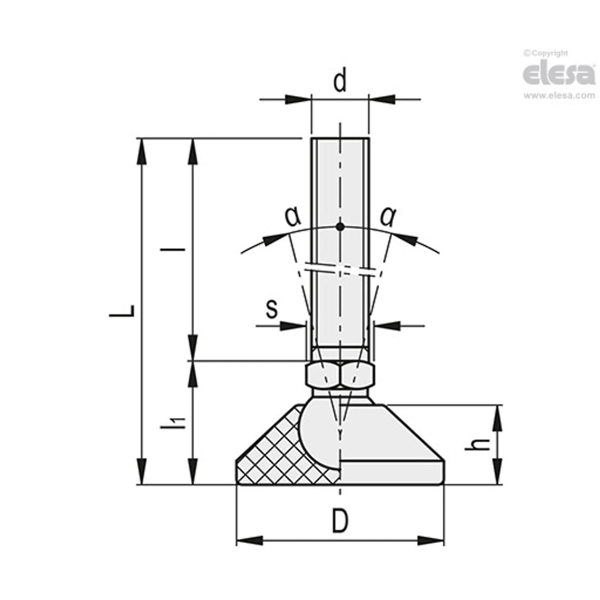 Levelling feet-LSX.A-30-10-M8x45