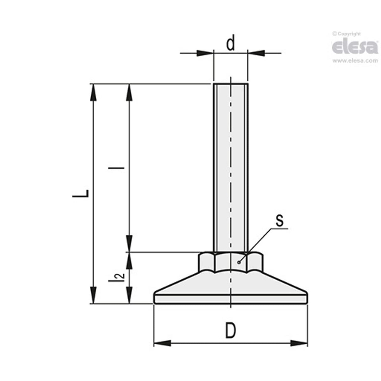 Levelling feet-LX.40-SW17-SST-M8x30