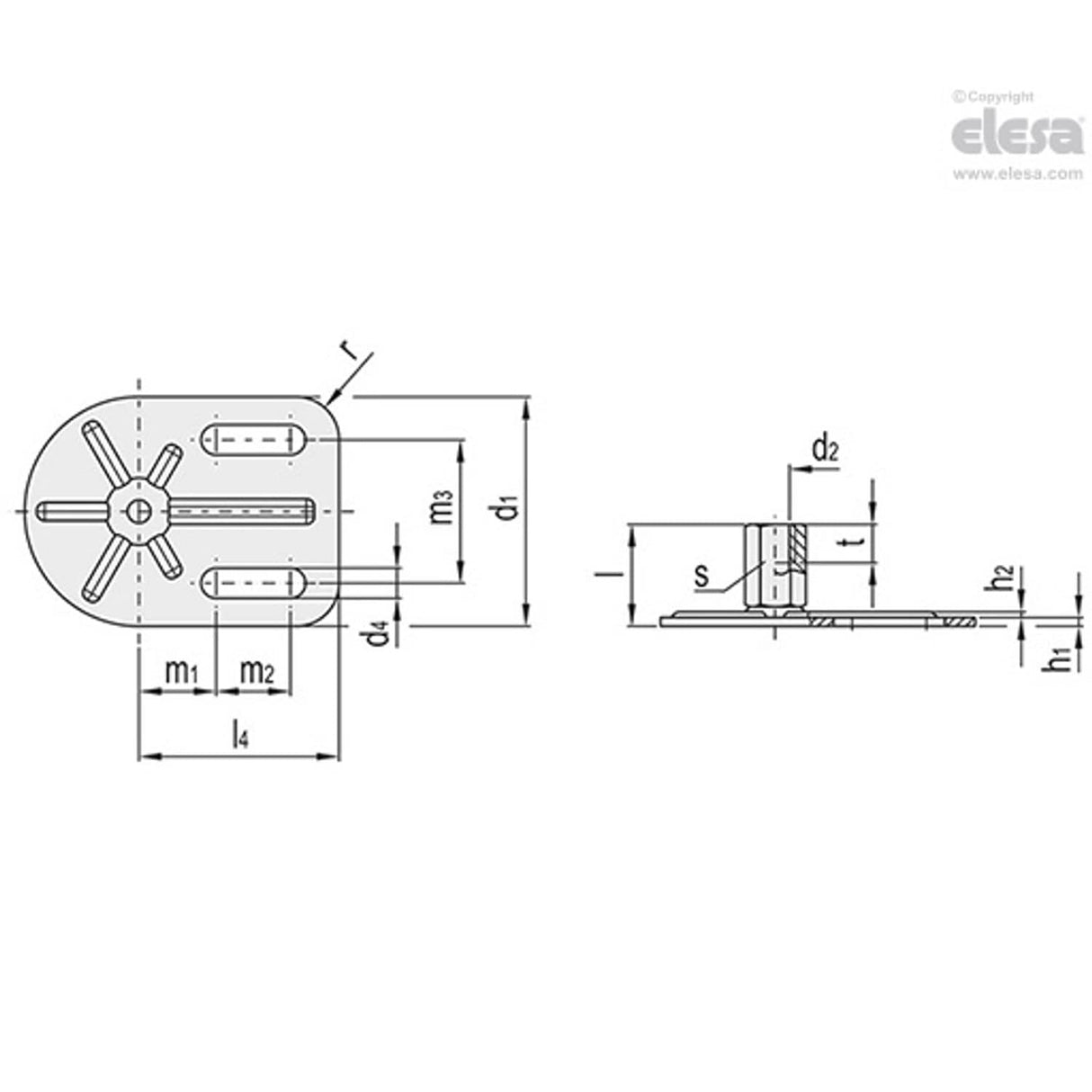 Levelling feet, ground mounting-LMD.F-2SL-80-M12