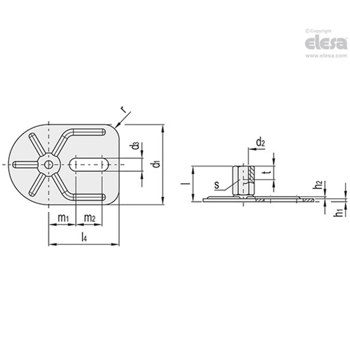 Levelling feet, ground mounting-LMD.F-SL-80-M8