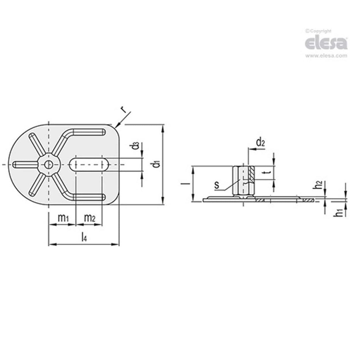 Levelling feet, ground mounting-LMD.F-SL-80-SST-M16