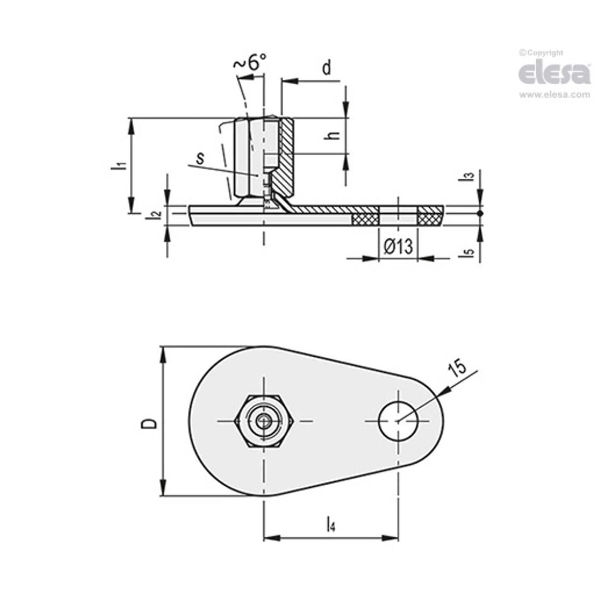 Levelling feet, ground mounting-LMP.F-80-M16-TV