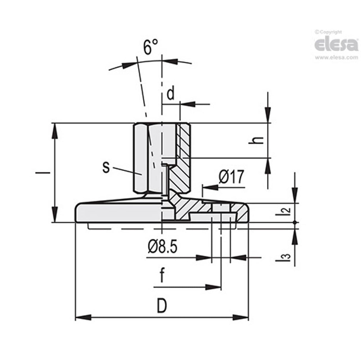 Levelling feet, ground mounting-LMY.F-80-SST-M16