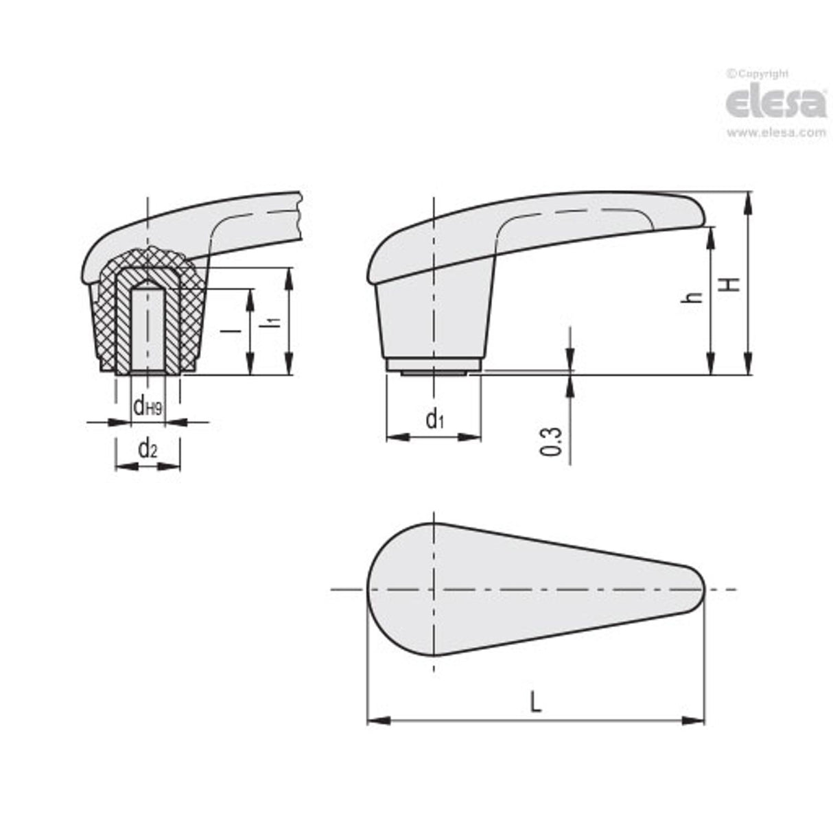 Lever handle-M.180/100 A-10