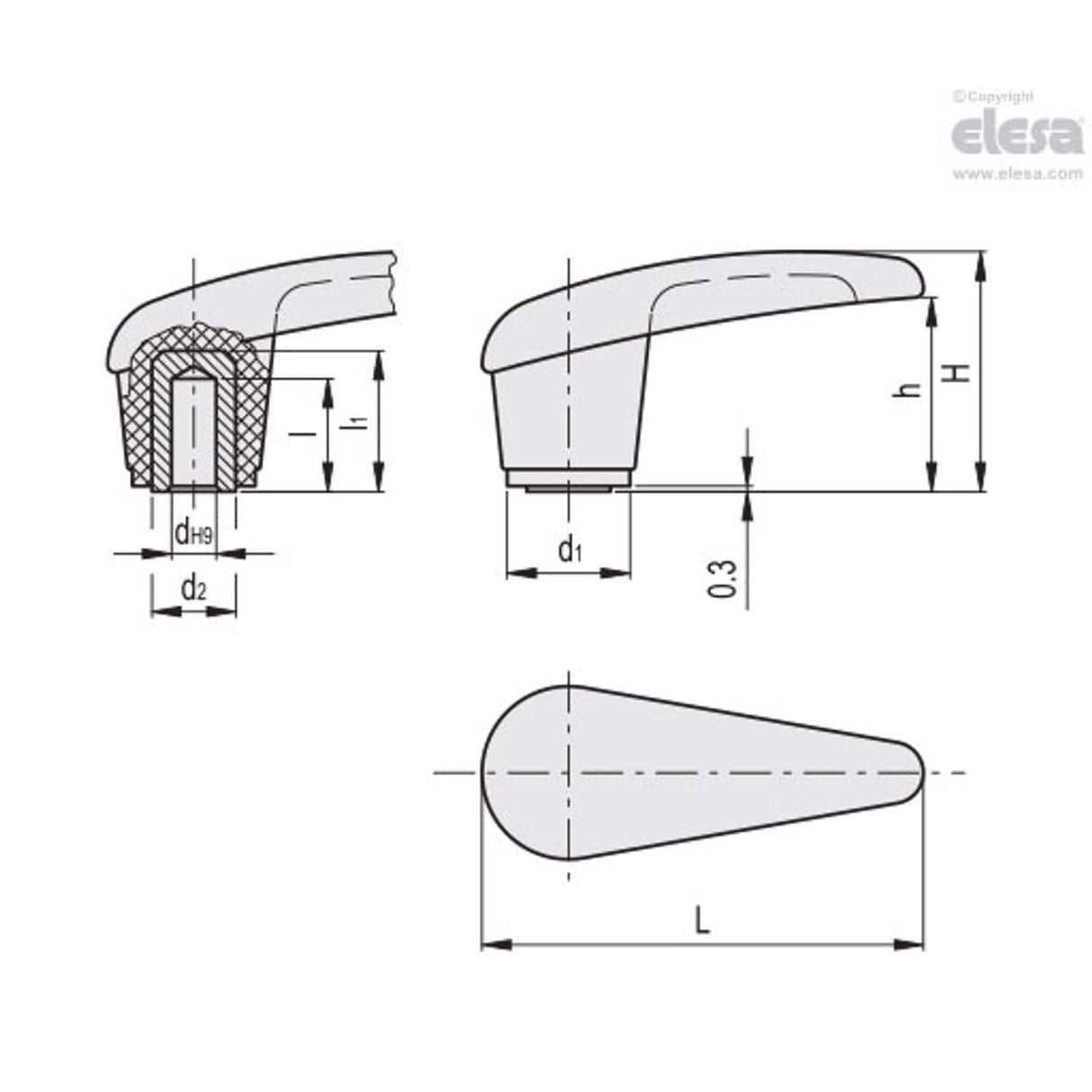 Lever handle-M.180/120 A-12