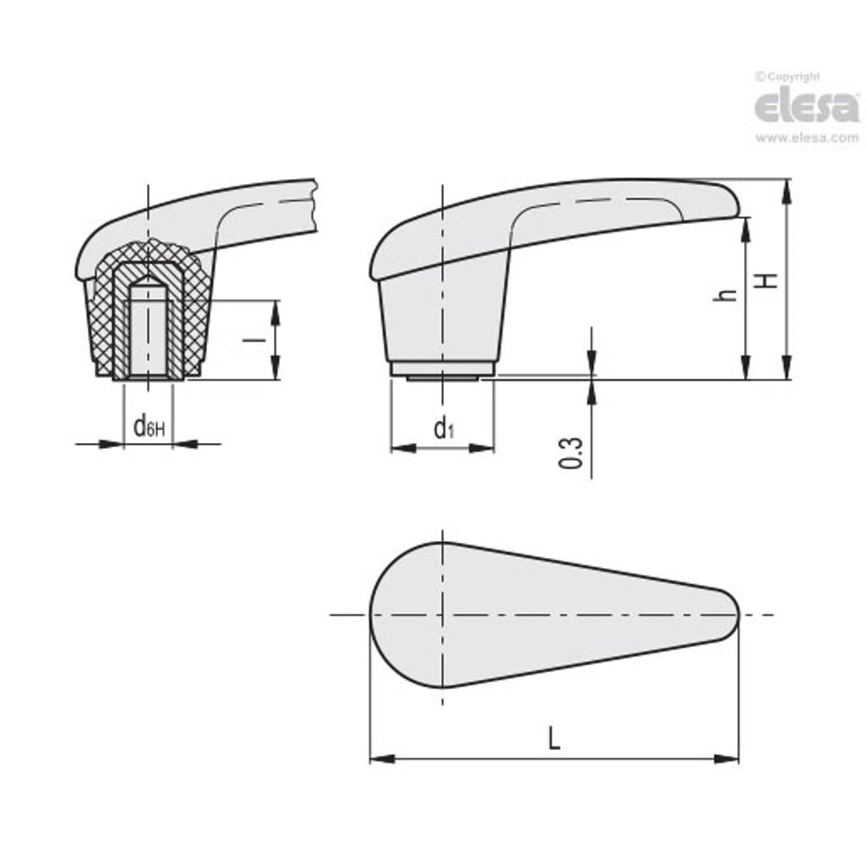 Lever handle-M.180/80 B-M8