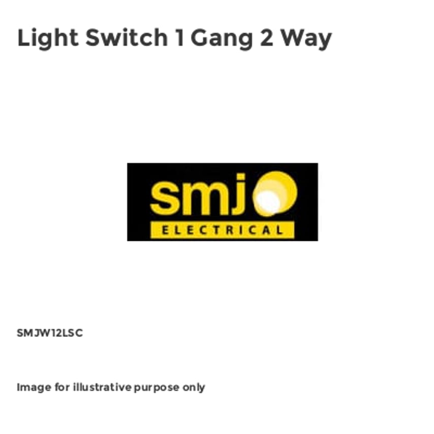 Light Switch 1 Gang 2 Way SMJW12LSC