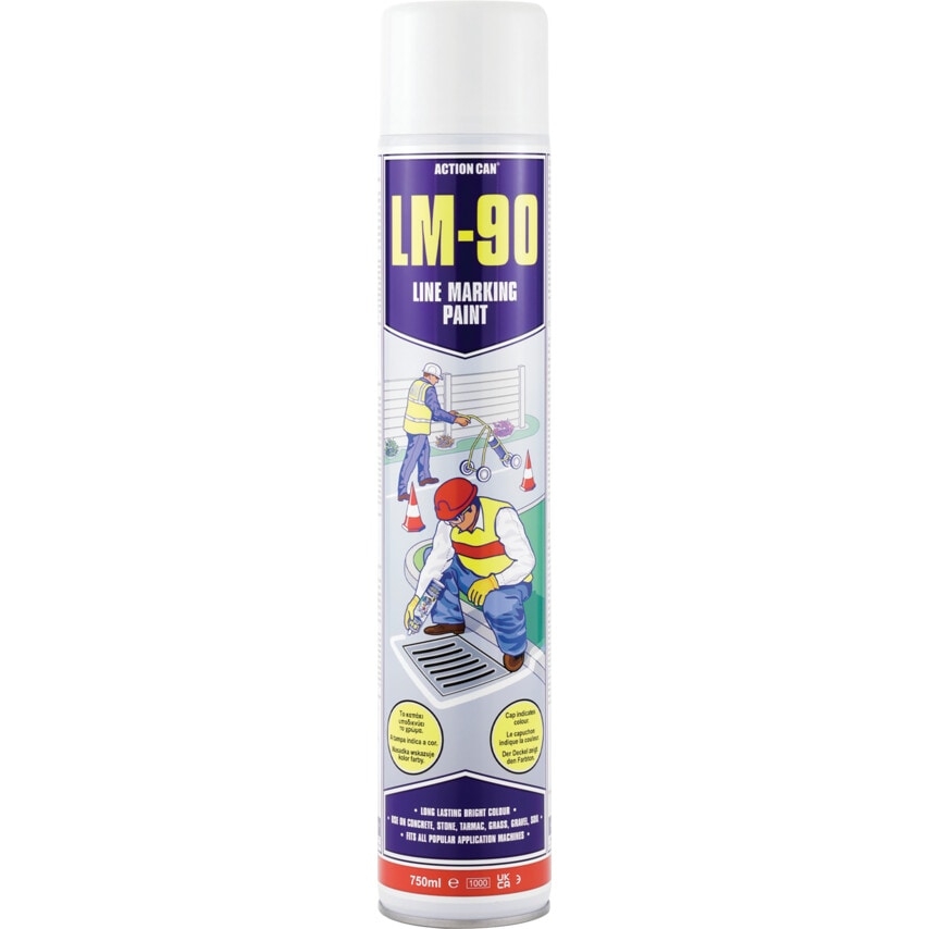 Line Marking Spray Paint, White RAL 9003, 750ML