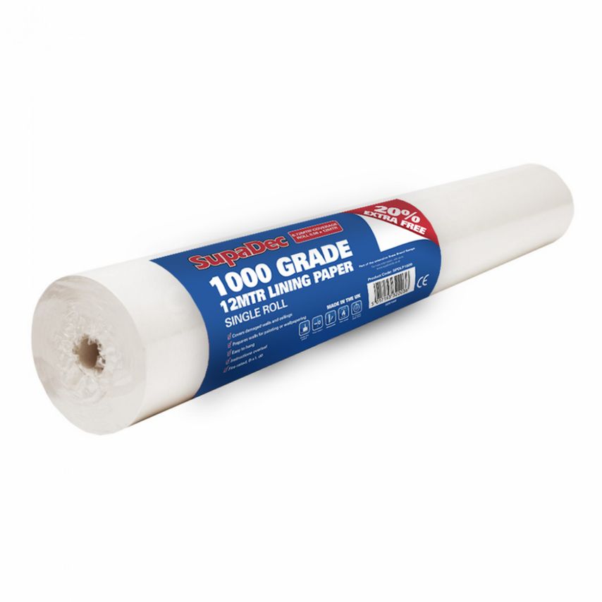 Lining Paper 1000 Grade 10m Plus 20% Free 6.72m2 Coverage