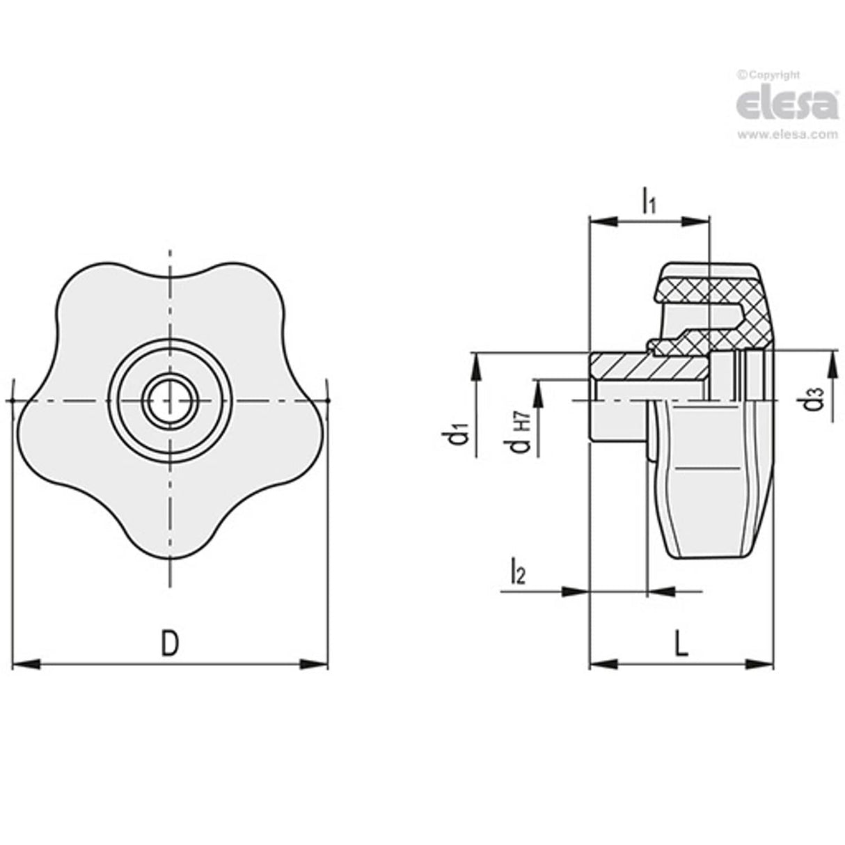 Lobe knob-VCHT.50 FP-AZ-8
