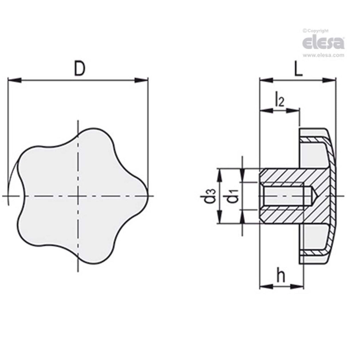 Lobe knob-VCM-SST-A4-40-M8