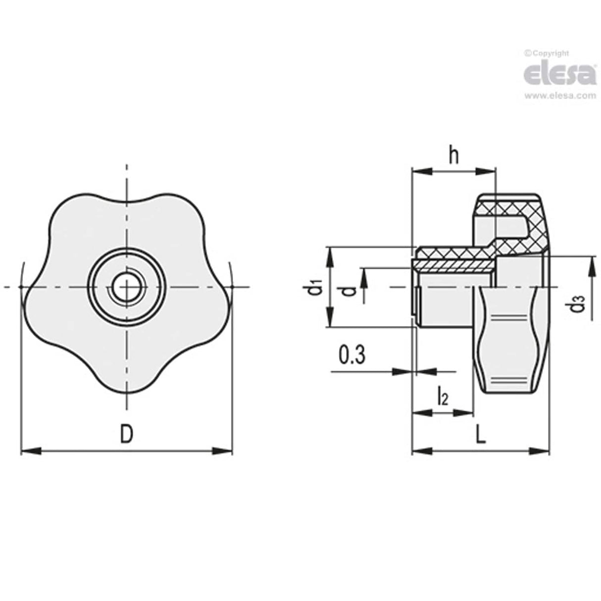 Lobe knob-VCT.50 AZ-FP-M8