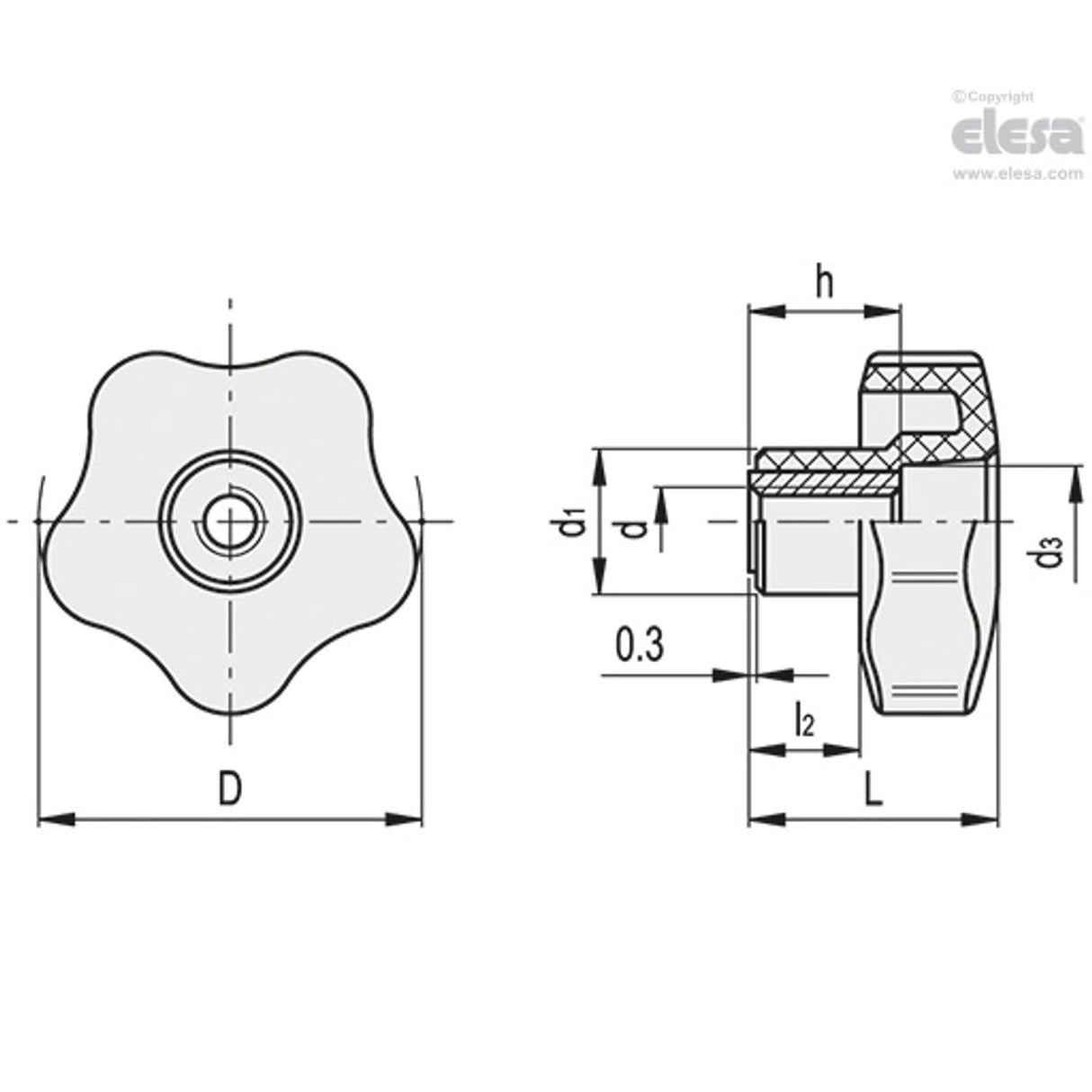 Lobe knob-VCT.74 AZ-FP-M12