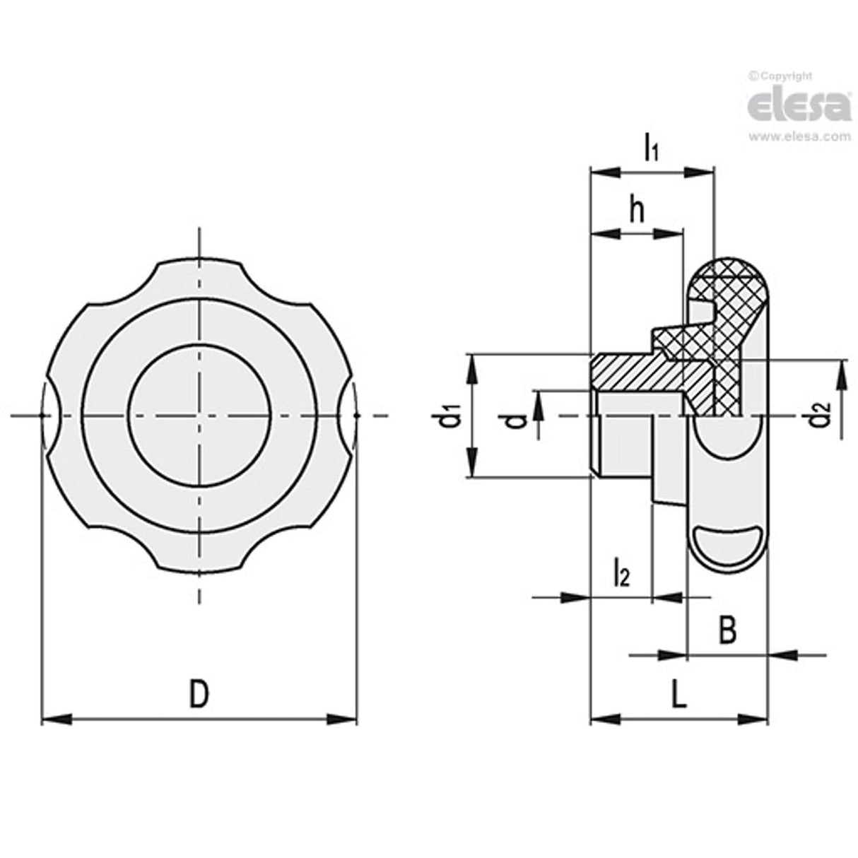 Lobe knob-VL.140/60 - 74201-E