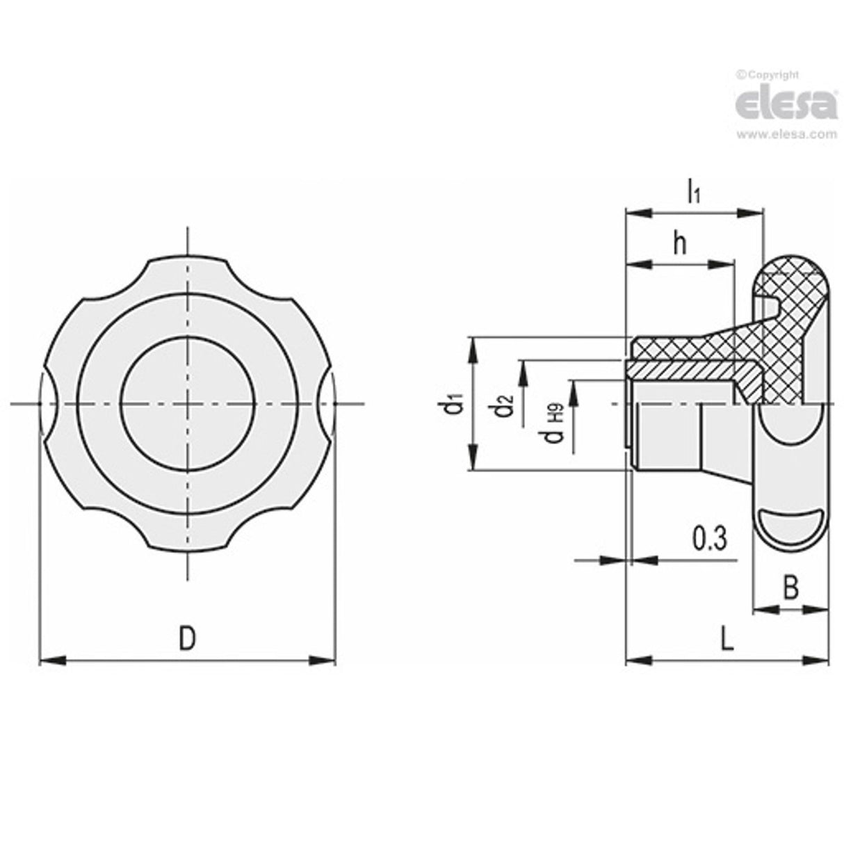 Lobe knob-VL.155/70 A-10