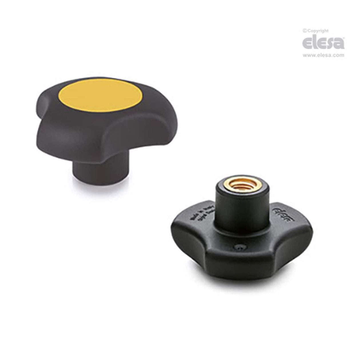 Lobe knob-VTT.32-C-B-M6-C4 Yellow