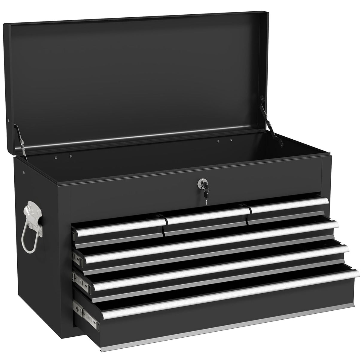 Lockable Metal Tool Chest with 6 Drawer Ball Bearing Runners Black - B20-107V00BK