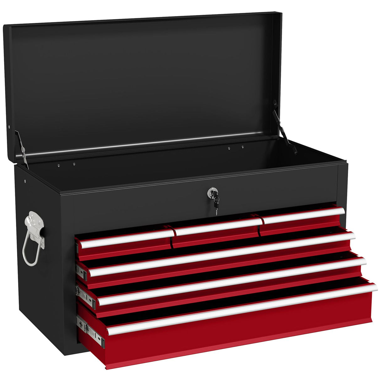 Lockable Metal Tool Chest with 6 Drawer Ball Bearing Runners Red - B20-107V00MX