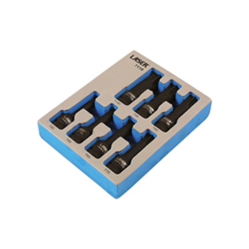Long Impact Star Socket Bit Set 1/2"D 7 Piece