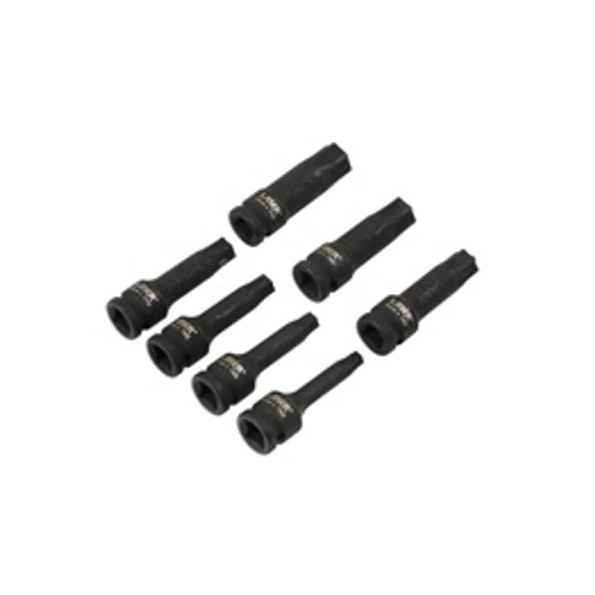 Long Impact Star Socket Bit Set 1/2"D 7 Piece