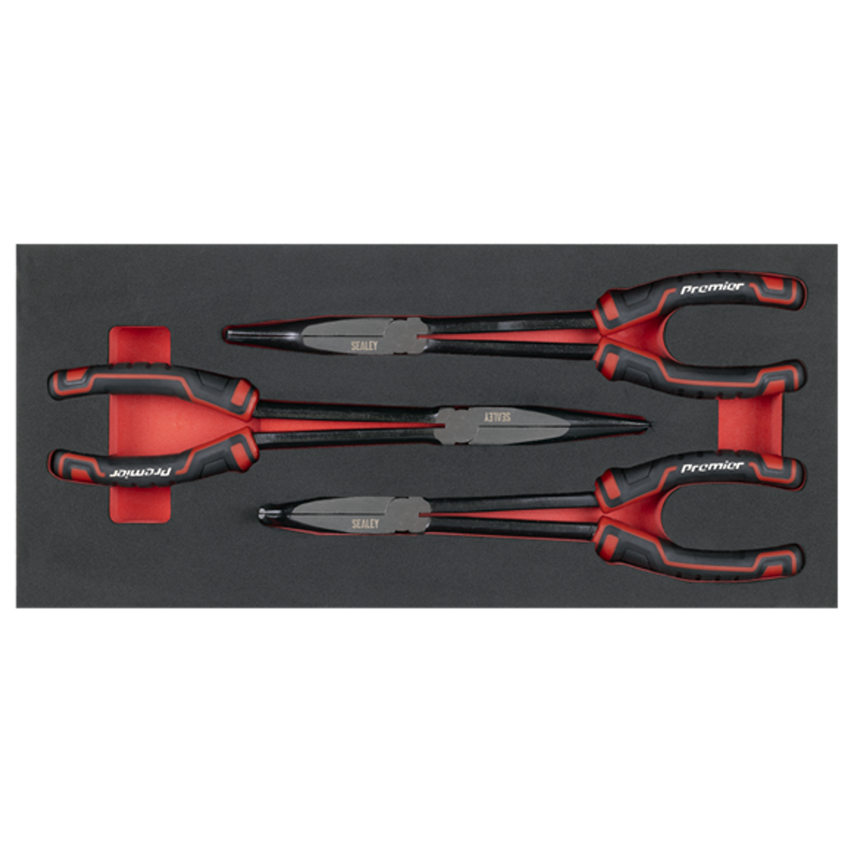 Long Needle Nose Pliers Set with Tool Tray 3 Piece