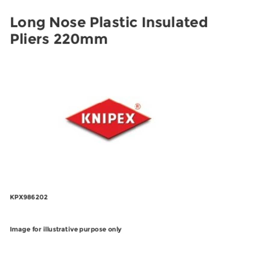 Long Nose Plastic Insulated Pliers 220mm KPX986202