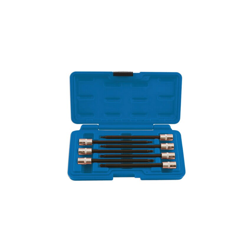 Long Tamperproof Ball End Star Socket Bit Set 1/4"D 7 Piece