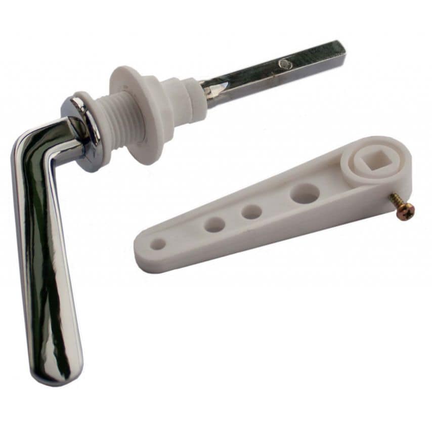 Low Level Cistern Handle Pack Chrome Plated Metal