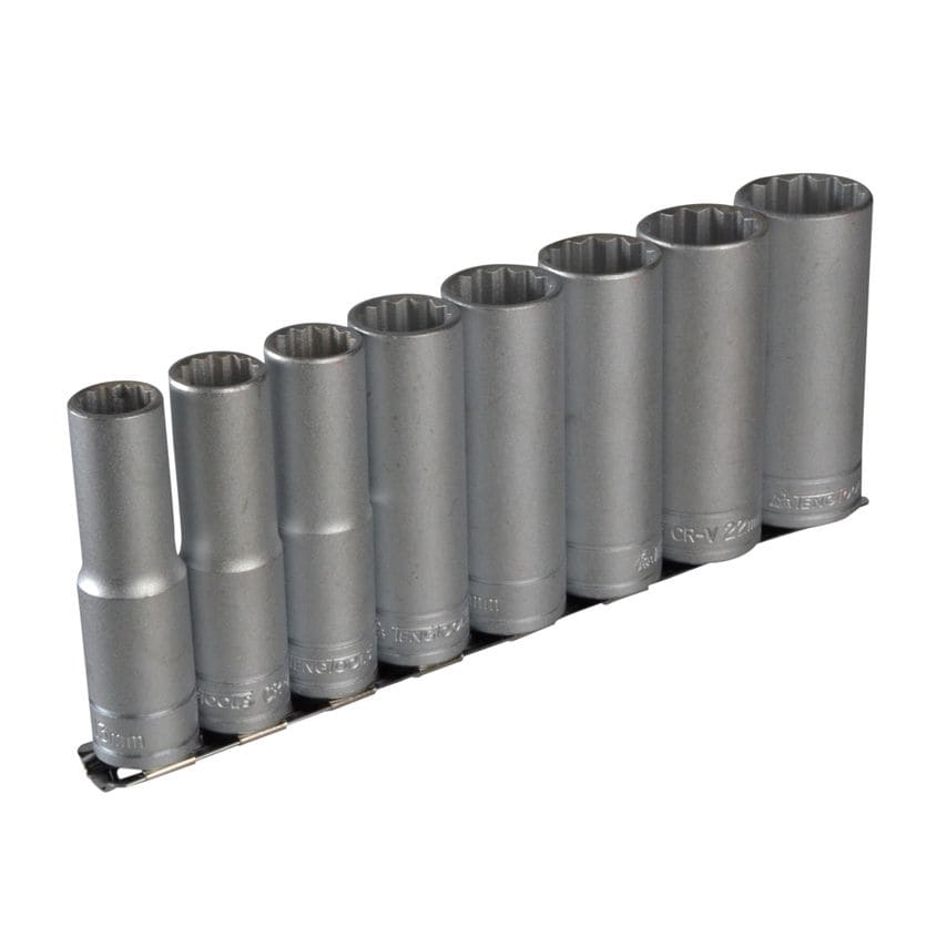 M1207 Socket Clip Rail Set of 8 Metric 1/2in Drive