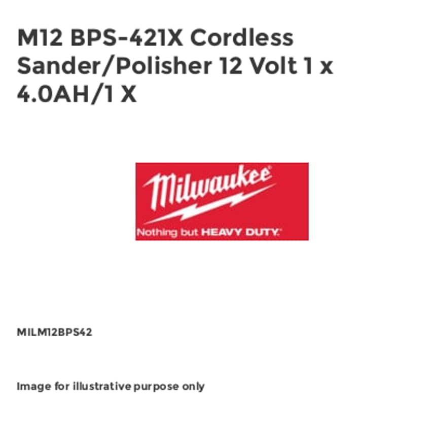 M12 BPS-421X Cordless Sander/Polisher 12 Volt 1 x 4.0AH/1 X