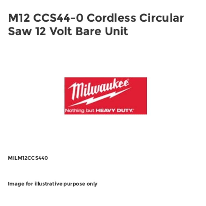 M12 CCS44-0 Cordless Circular Saw 12 Volt Bare Unit MILM12CCS440