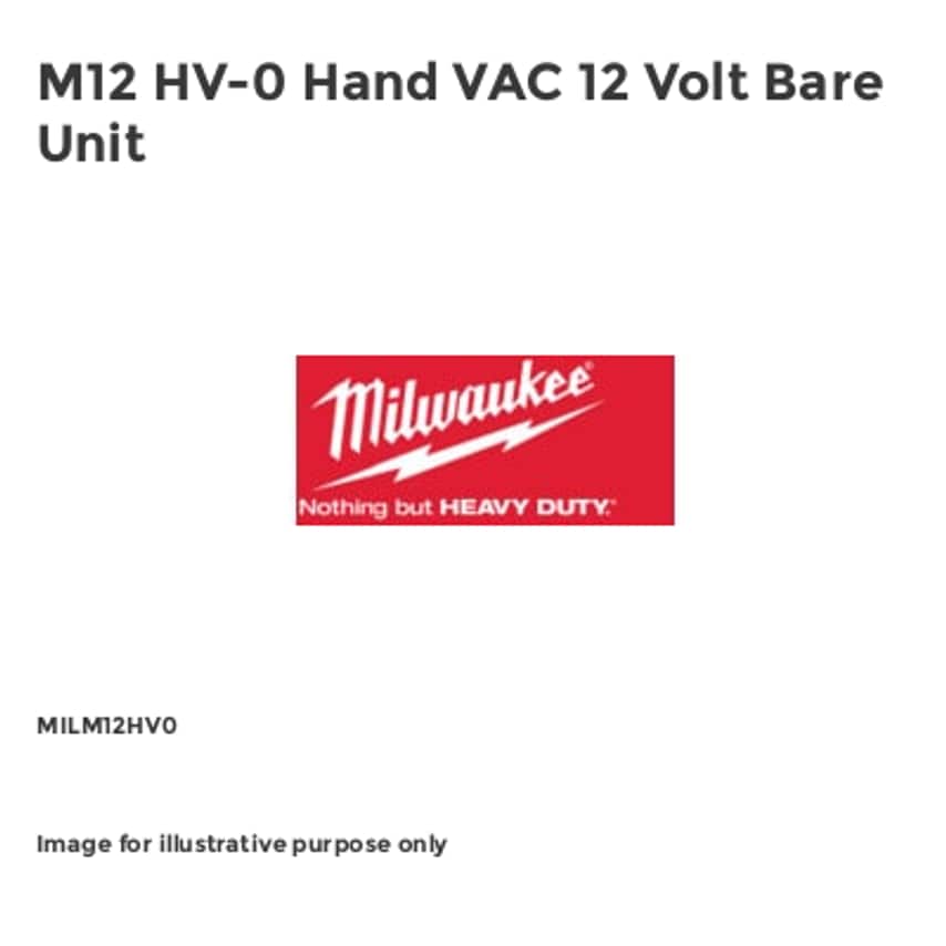 M12 HV-0 Hand VAC 12 Volt Bare Unit