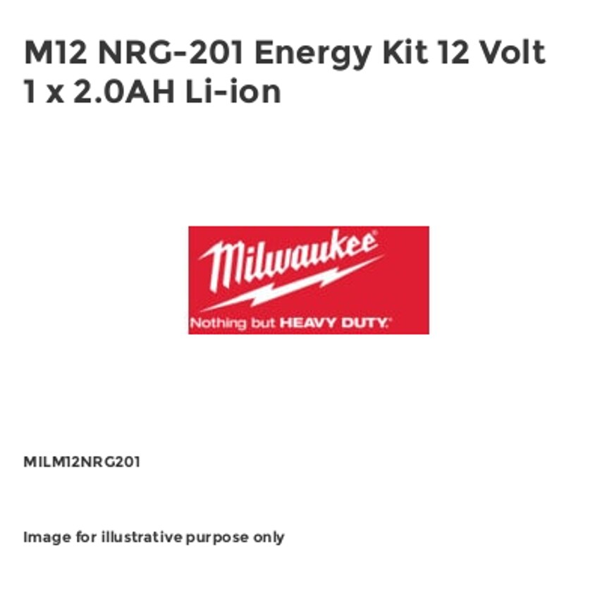 M12 NRG-201 Energy Kit 12 Volt 1 x 2.0AH Li-ion