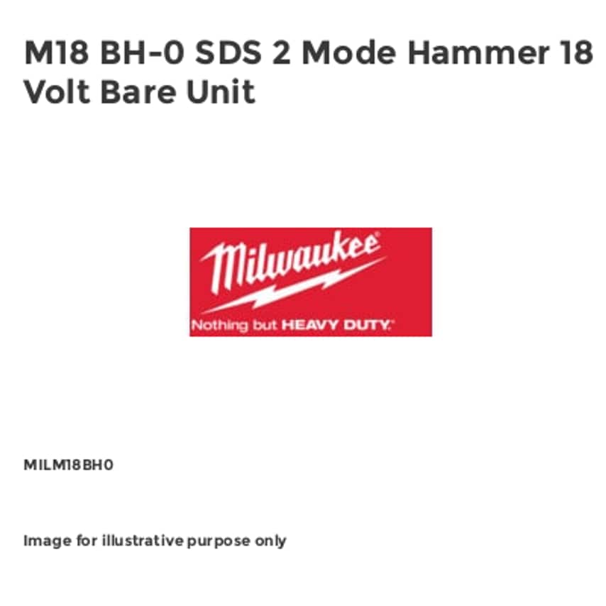 M18 BH-0 SDS 2 Mode Hammer 18 Volt Bare Unit MILM18BH0