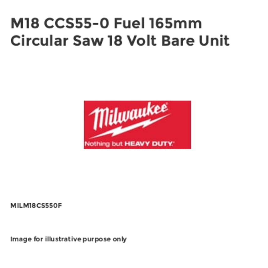 M18 CCS55-0 Fuel 165mm Circular Saw 18 Volt Bare Unit