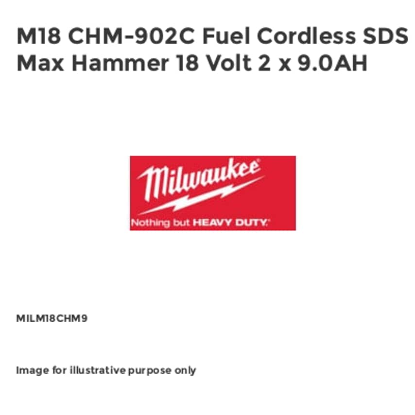 M18 CHM-902C Fuel Cordless SDS Max Hammer 18 Volt 2 x 9.0AH MILM18CHM9