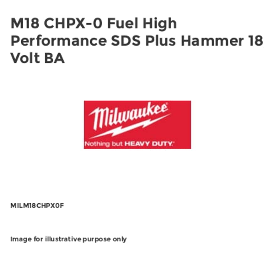 M18 CHPX-0 Fuel High Performance SDS Plus Hammer 18 Volt BA