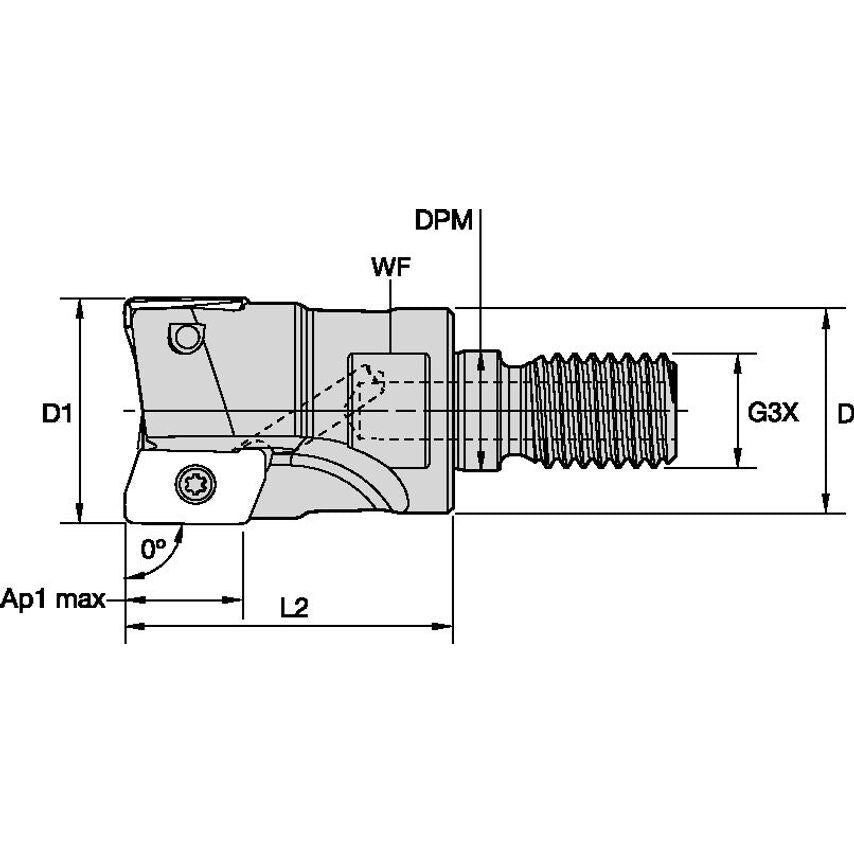 M1D075E1002CM10 Mill 1-10 Screw-On End Mill 0 D