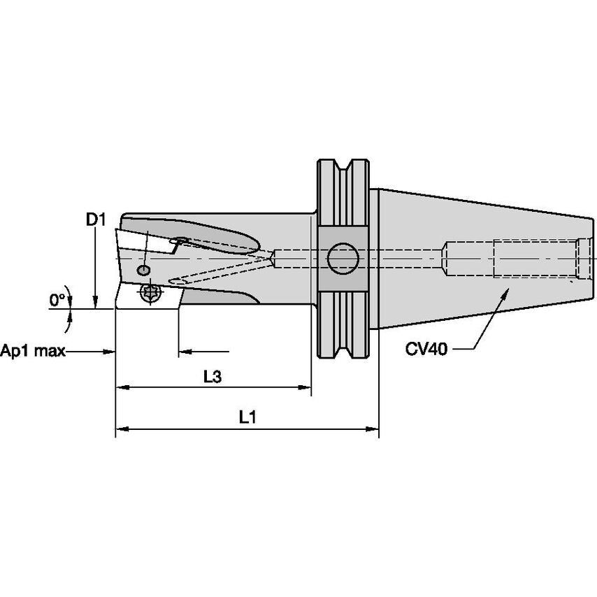 M1D100E1403CV40L300 Indexable Toolholder MILL1-14D
