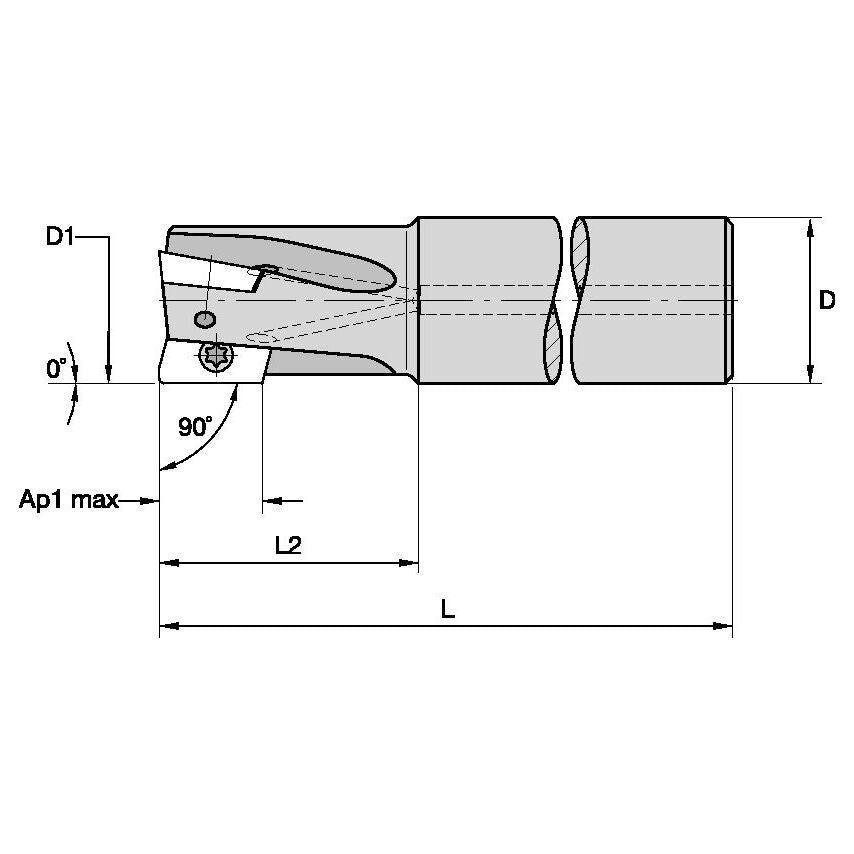 M1D125E1404C125L800 Indexable Toolholder MILL1-14D=1