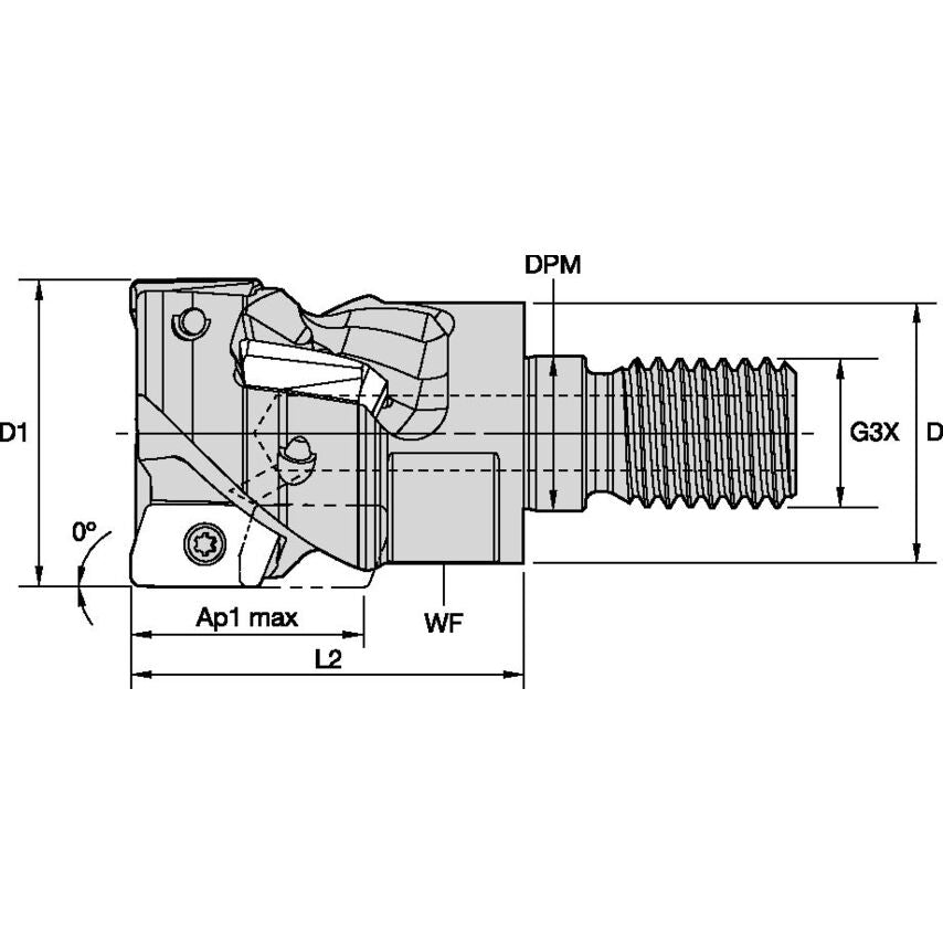 M1HR125ED10M16Z3L160C6 Mill 1-10 Helical Screw-On D=1