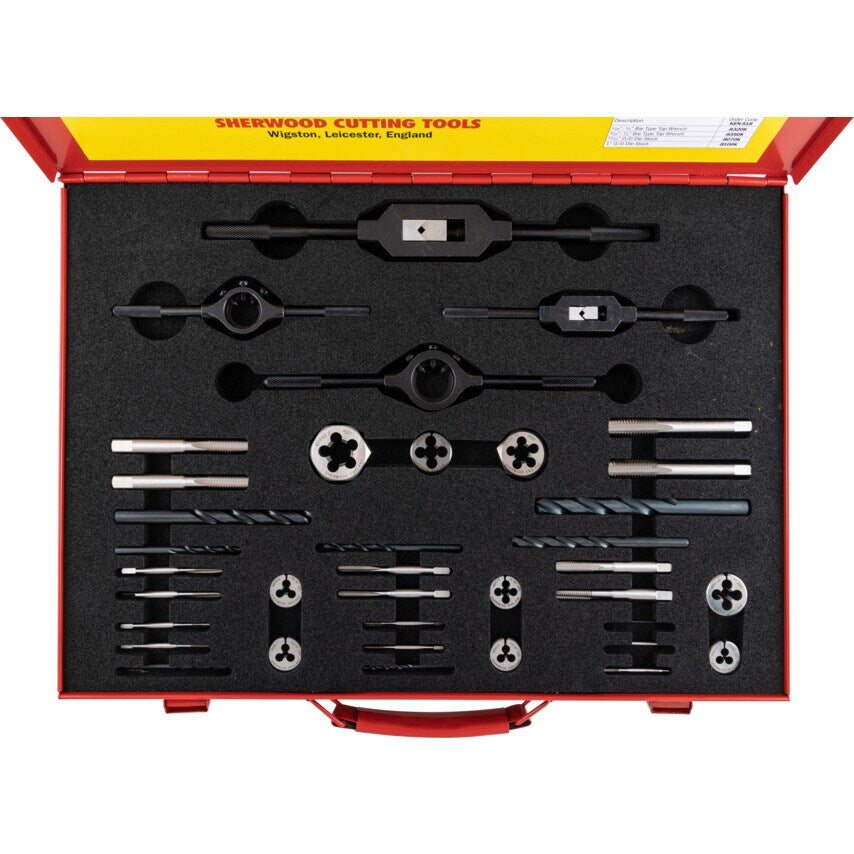 M2-M16 37-Pce HSS Threading Set in Case