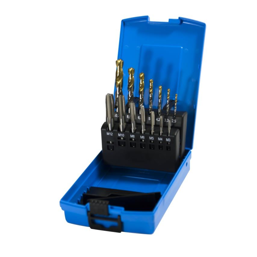 M3-M12 HSS TiN Tipped Drill & ISO 529 Short Machine Tap Set