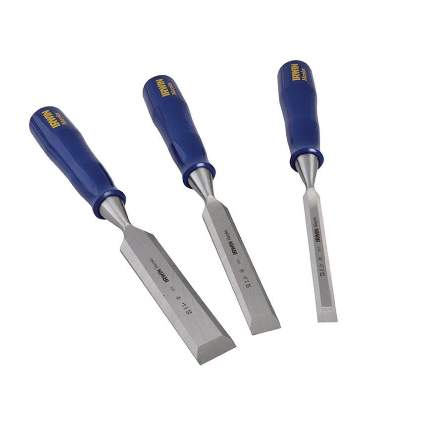 M444 Bevel Edge Chisel Blue Chip Handle Set, 3 Piece MAR444S3